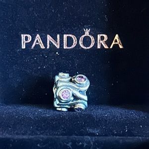 PANDORA purple ocean wave bead.  S/S (retired)